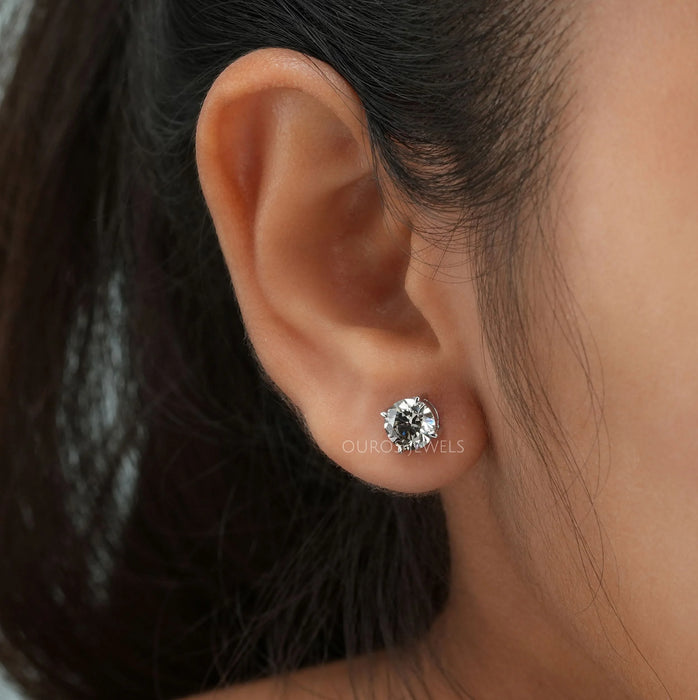 Round Cut Lab Grown Diamond Stud Earrings
