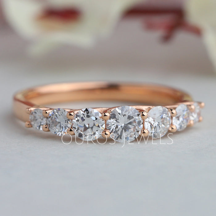 Round Cut Half Eternity Band