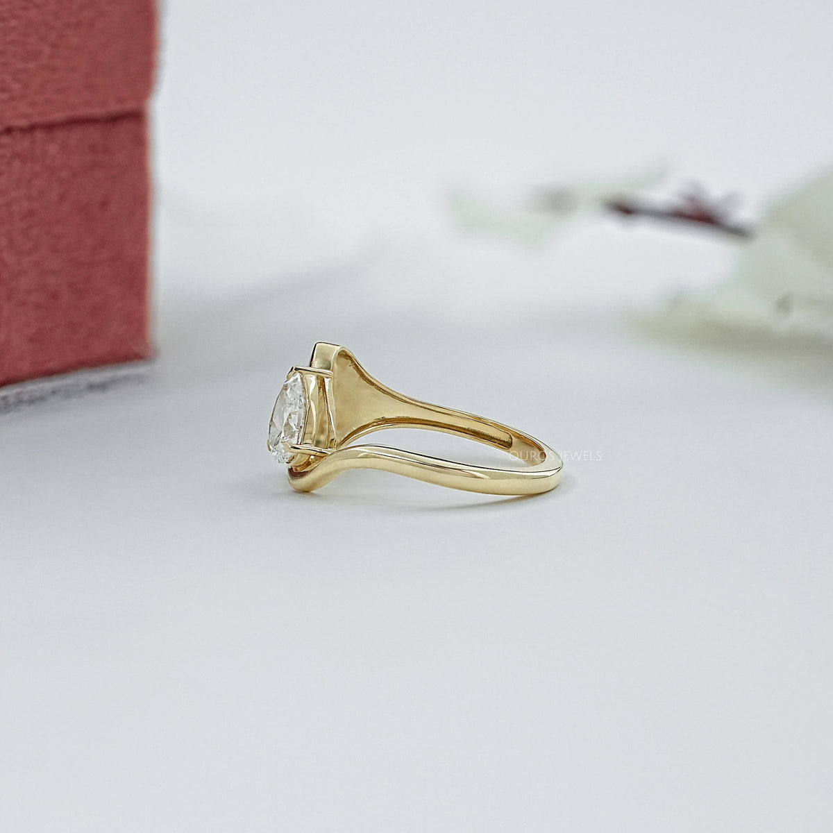 Pear And Pave Signet Set Bypass Ring Ring