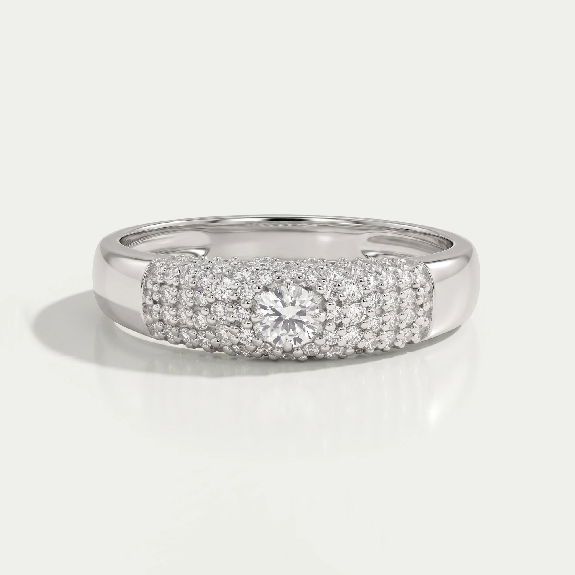 Mens Brilliant Round Cluster Diamond Ring