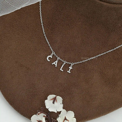 CALI Letter Round Diamond Customize Pendant