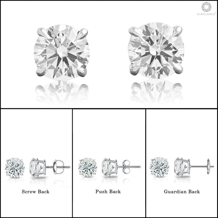 IGI Certified Round Lab Grown Diamond Stud Earrings