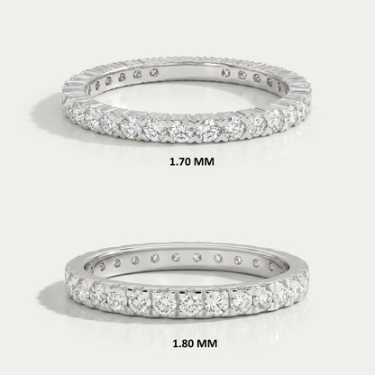 1.80 MM Round Cut Lab Diamond Eternity Wedding Band Ring