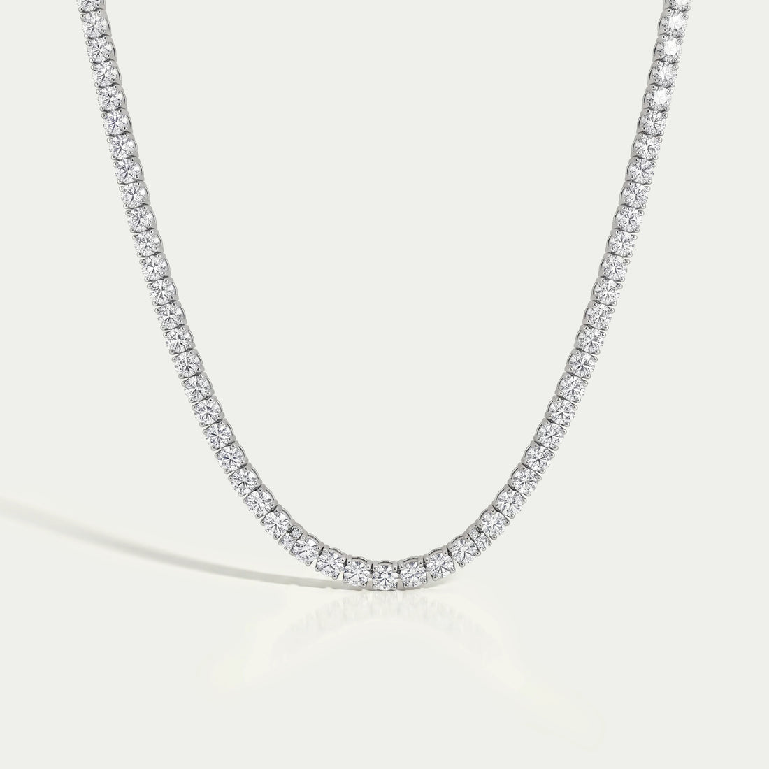 Round Cut Lab Diamond Tennis Necklace For Men's