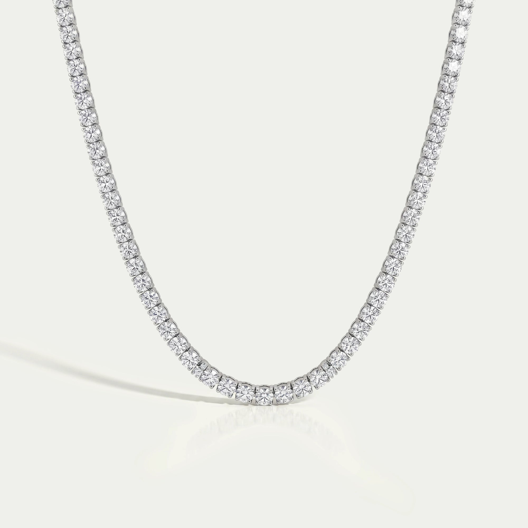 Round Cut Lab Diamond Tennis Necklace For Men's
