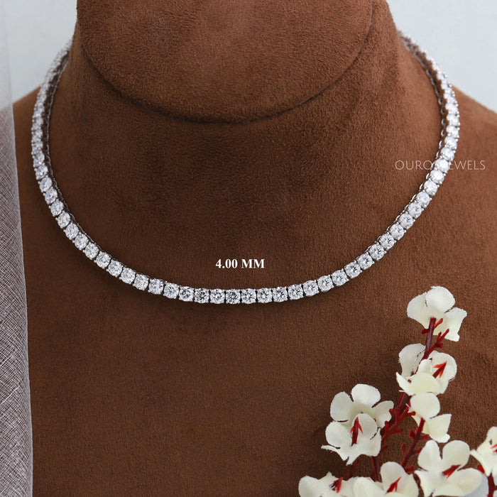 Stunning Round Cut Lab Diamond Tennis Necklace