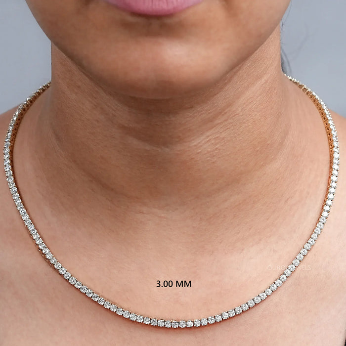 Round Cut Lab Grown Diamond Stunning Necklace In 3.00 MM