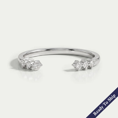 Round Diamond Open Cuff Wedding Ring Ring