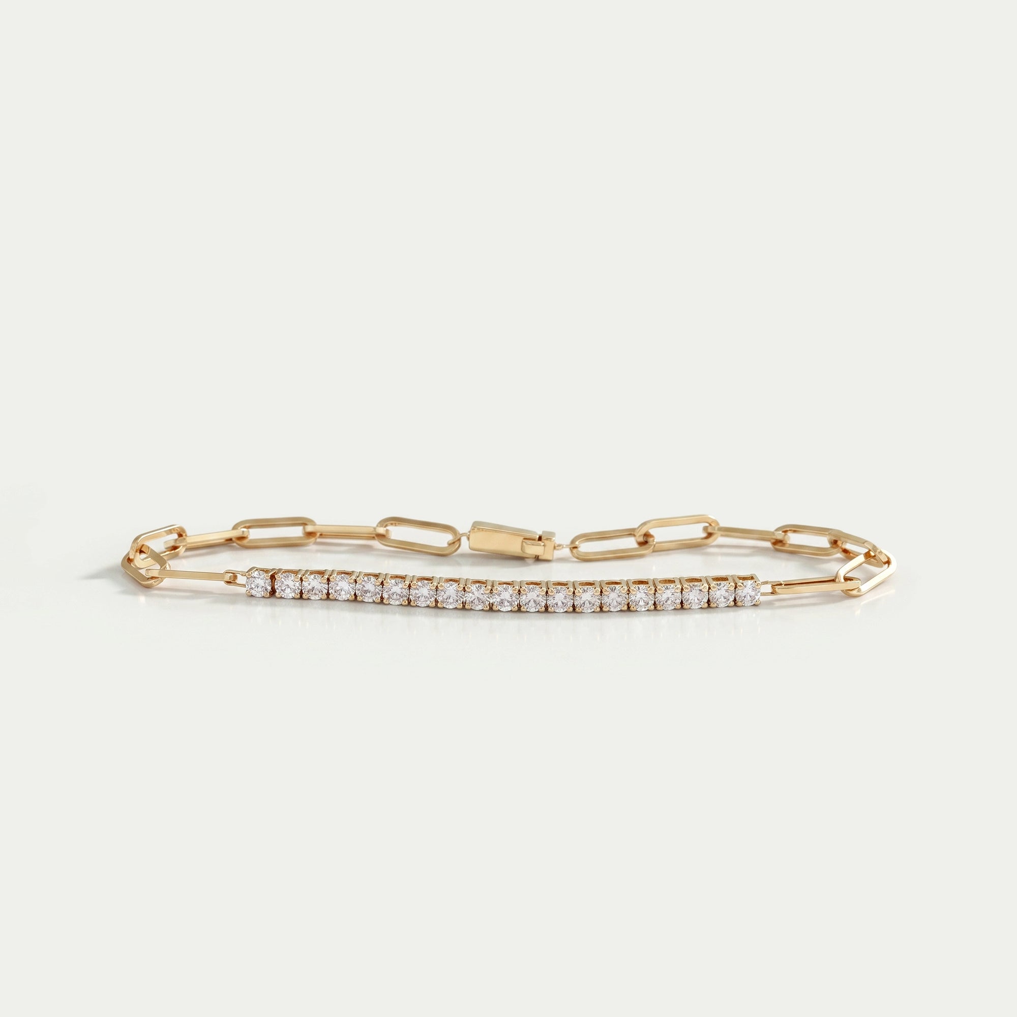 Round Cut Lab Grown Diamond Link Bar Bracelet Bracelet