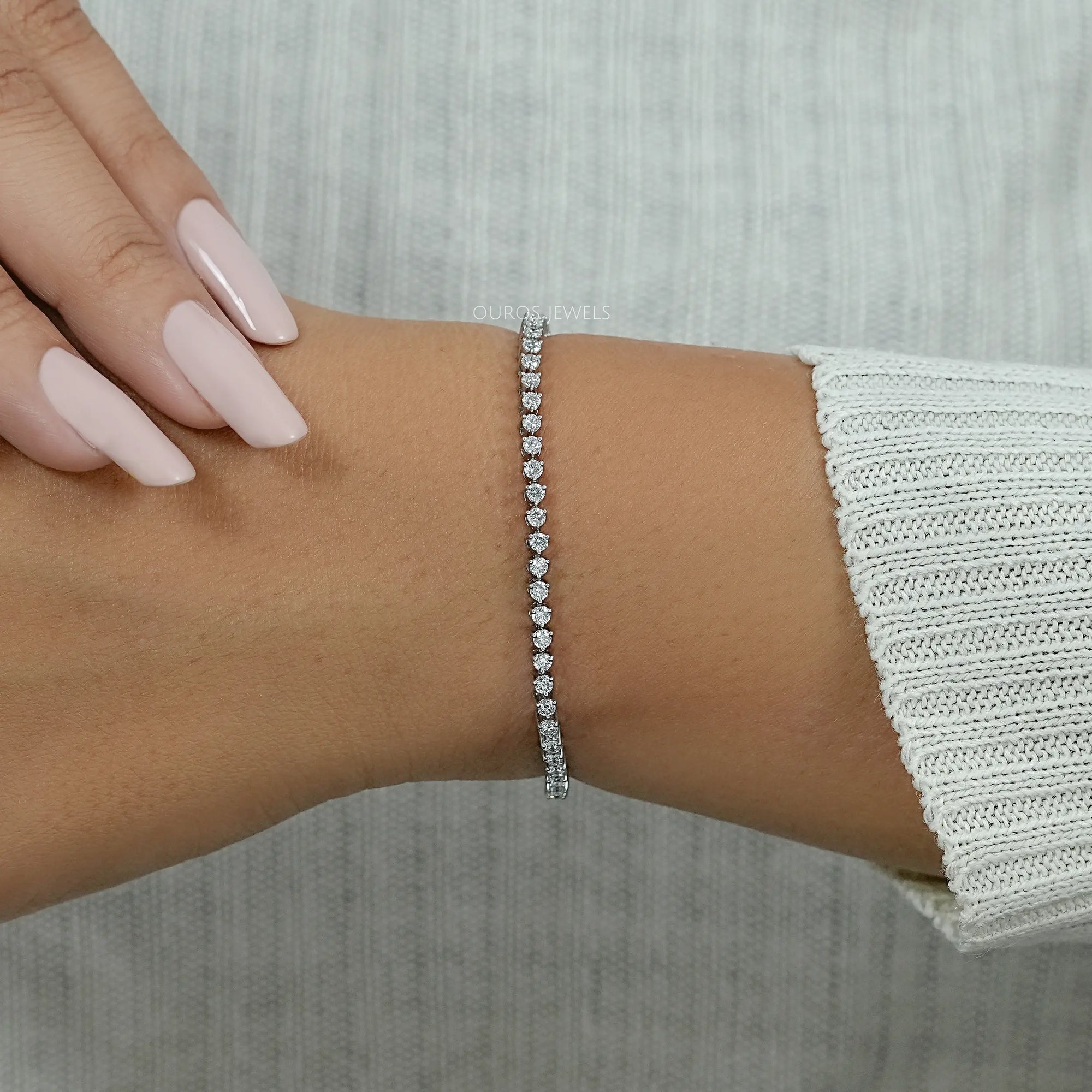 Brilliant Round Lab Diamond Tennis Bracelet Bracelet