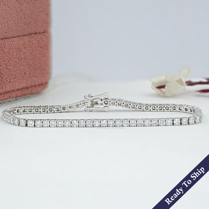 Round Cut Lab Diamond Tennis Bracelet