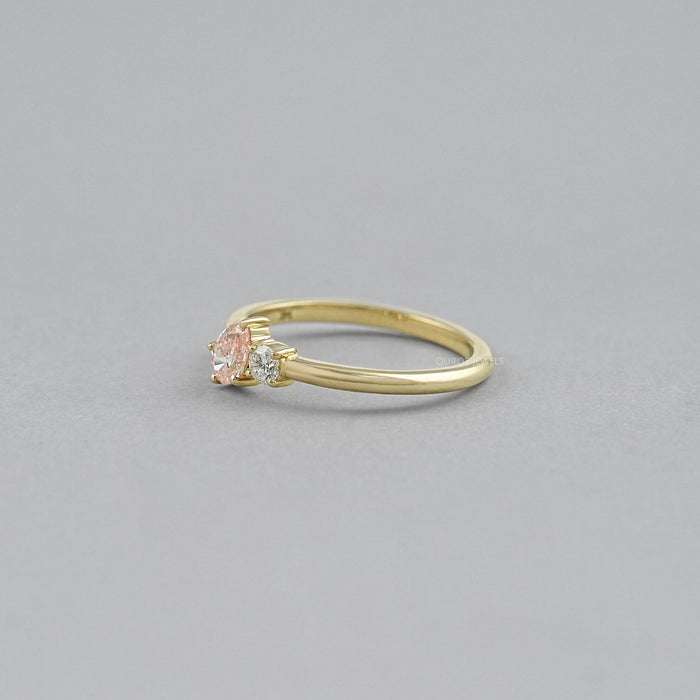 Pink Pear Lab Diamond Toi Et Moi Engagement Ring Ring