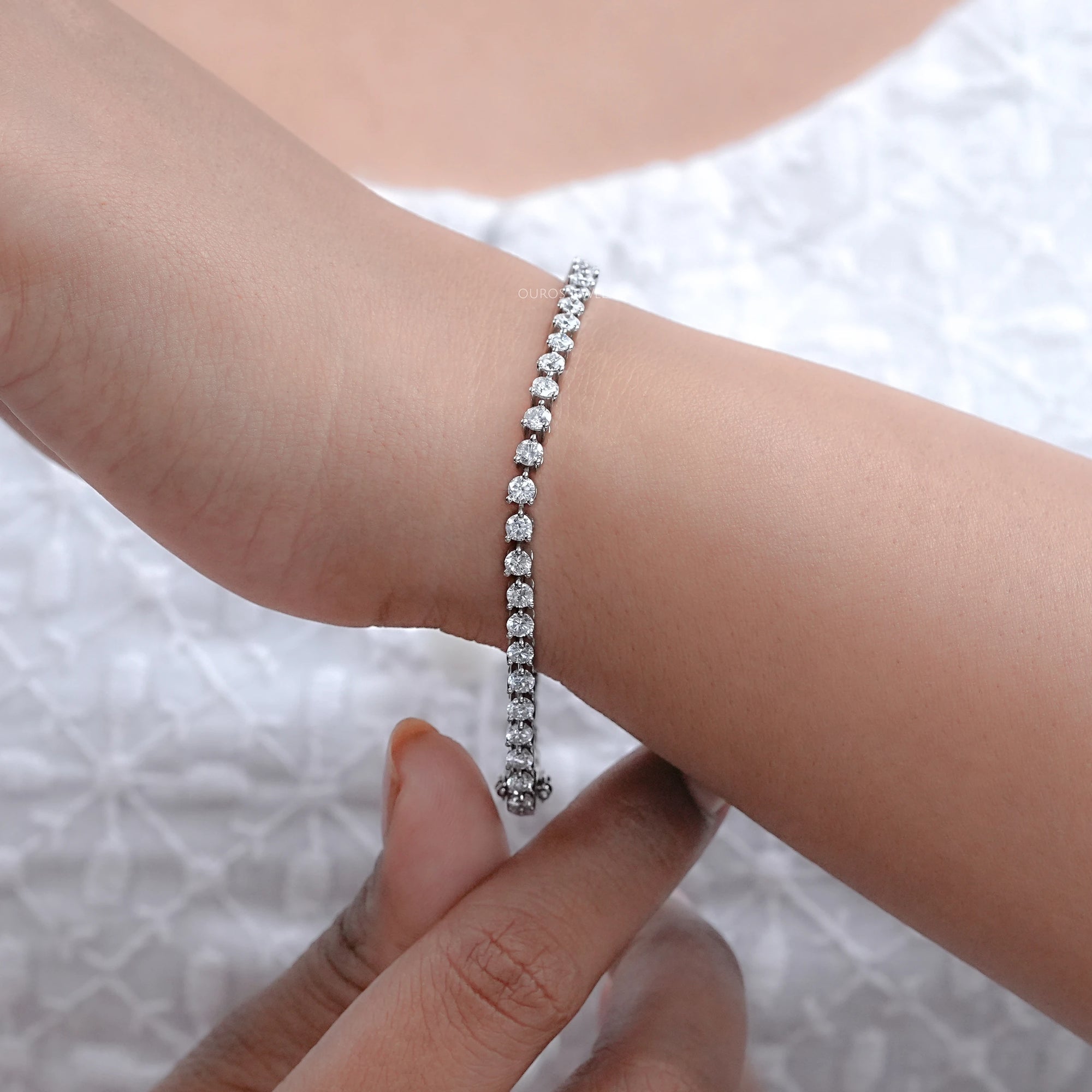 Brilliant Round Lab Diamond Tennis Bracelet Bracelet