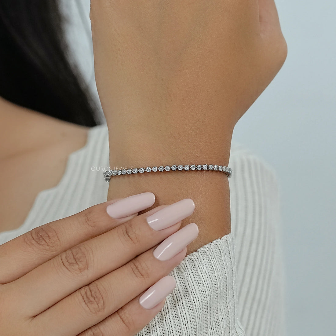 Brilliant Round Lab Diamond Tennis Bracelet Bracelet