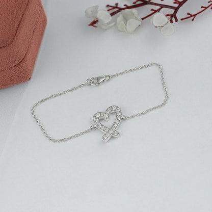 Round Diamond Open Heart Bracelet Bracelet