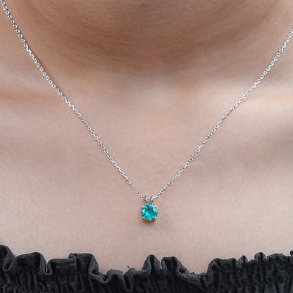 Round Shape Solitaire Lab Gemstone Pendant Necklaces