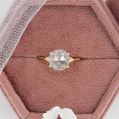 Rose Cut Round Diamond Split Shank Ring