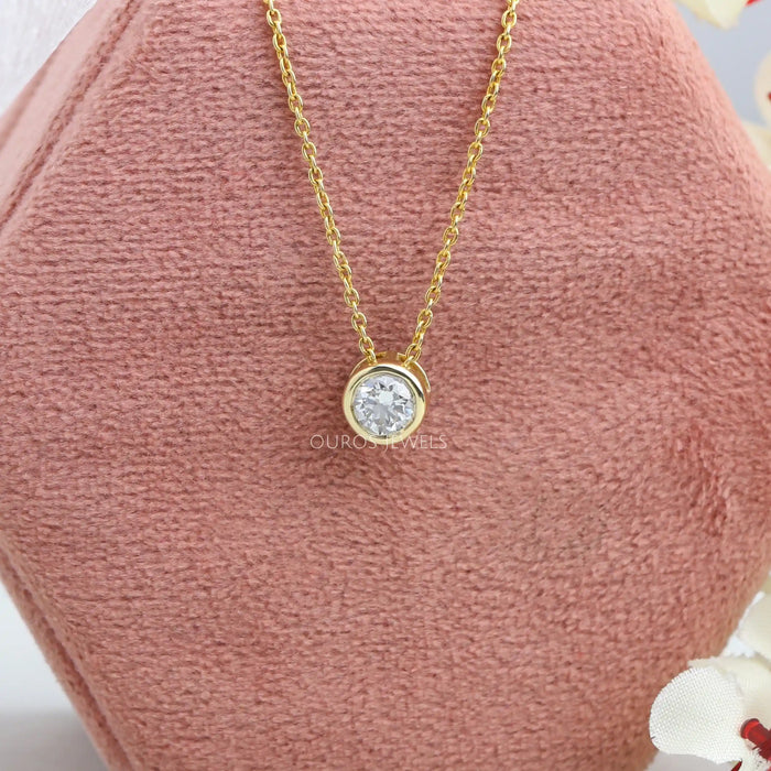 Bezel-Set Round Diamond Solitaire Pendant