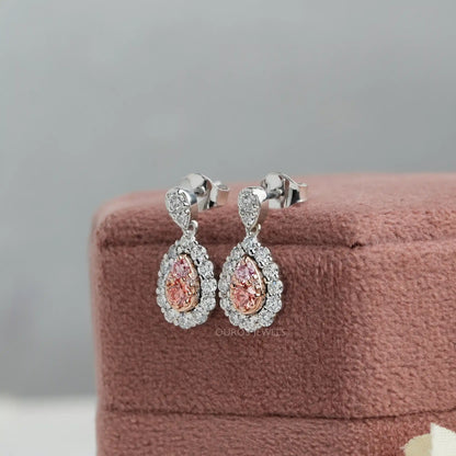 Round Cluster Diamond Halo Drop Dangle Earrings Earrings