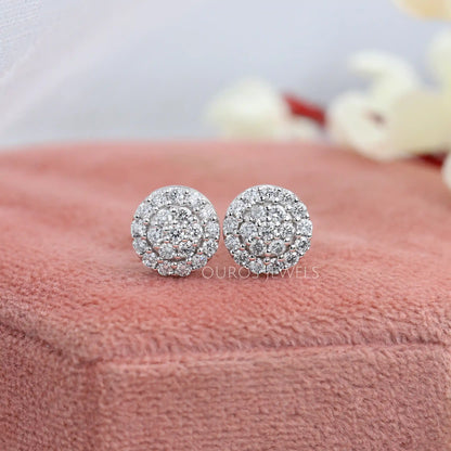 Cluster Round Cut Lab Grown Diamond Stud Earrings Earring
