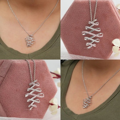 Zig Zag Round Cut Lab Grown Diamond Infinity Pendant