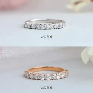 Round Cut Half-Eternity Wedding Ring