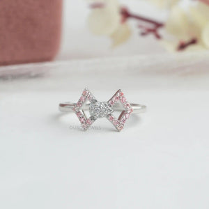 [Classic Bow Shape Lab Diamond Ring]-[Ouros Jewela]