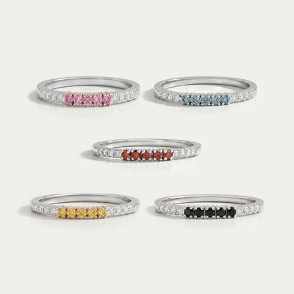 Fancy Round Cut Lab Grown Diamond Stacking Ring Rings