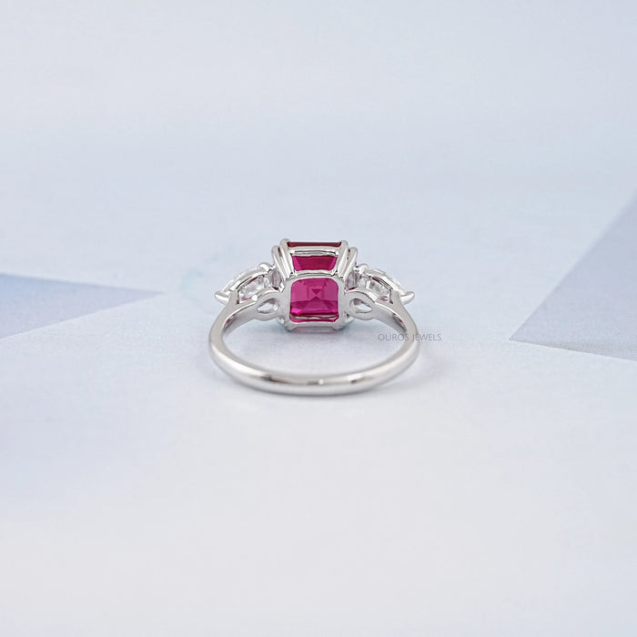 Ruby And Diamond Three Stone Ring