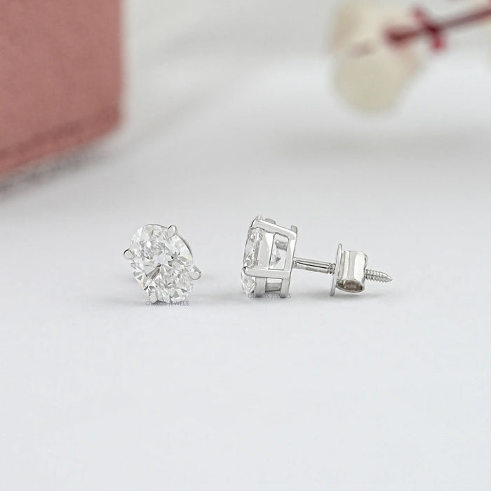 Oval Cut Lab Diamond Stud Earrings