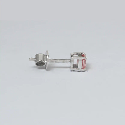 Pink Cushion Cut Single Stud Earring Earring