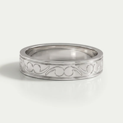 Scroll Engraved Wedding Men's Bands