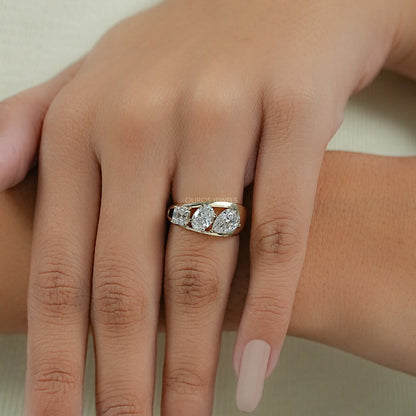 Multi Shape Lab Diamond Three Stone Ring