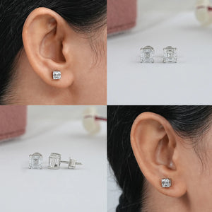 Asscher Cut Diamond Stud Earrings