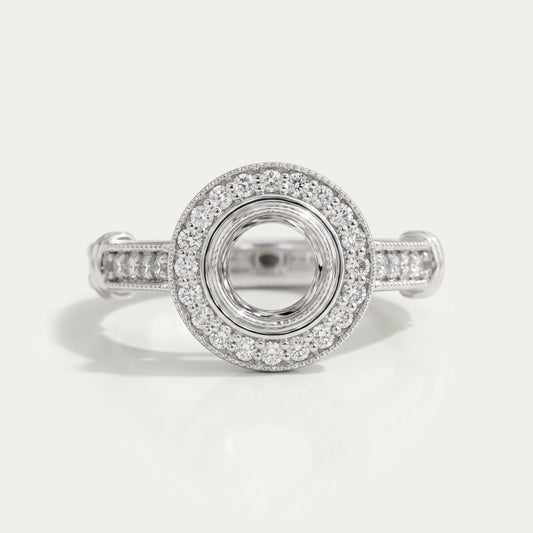 Semi Mount Halo Diamond Engagement Ring