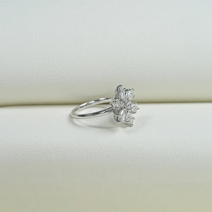 Shield Diamond Floral Anniversary Ring Rings