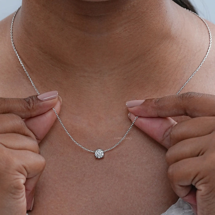 Round Cut Lab Grown Diamond Solitaire Pendant