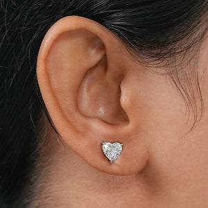 Heart Cut Diamond Stud Earrings With IGI Certified