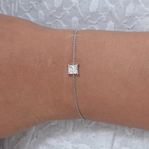 Princess Cut Lab Diamond Chain Bracelet