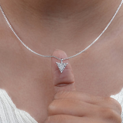 Triangle Cut Lab Diamond Solitaire Pendant Necklaces