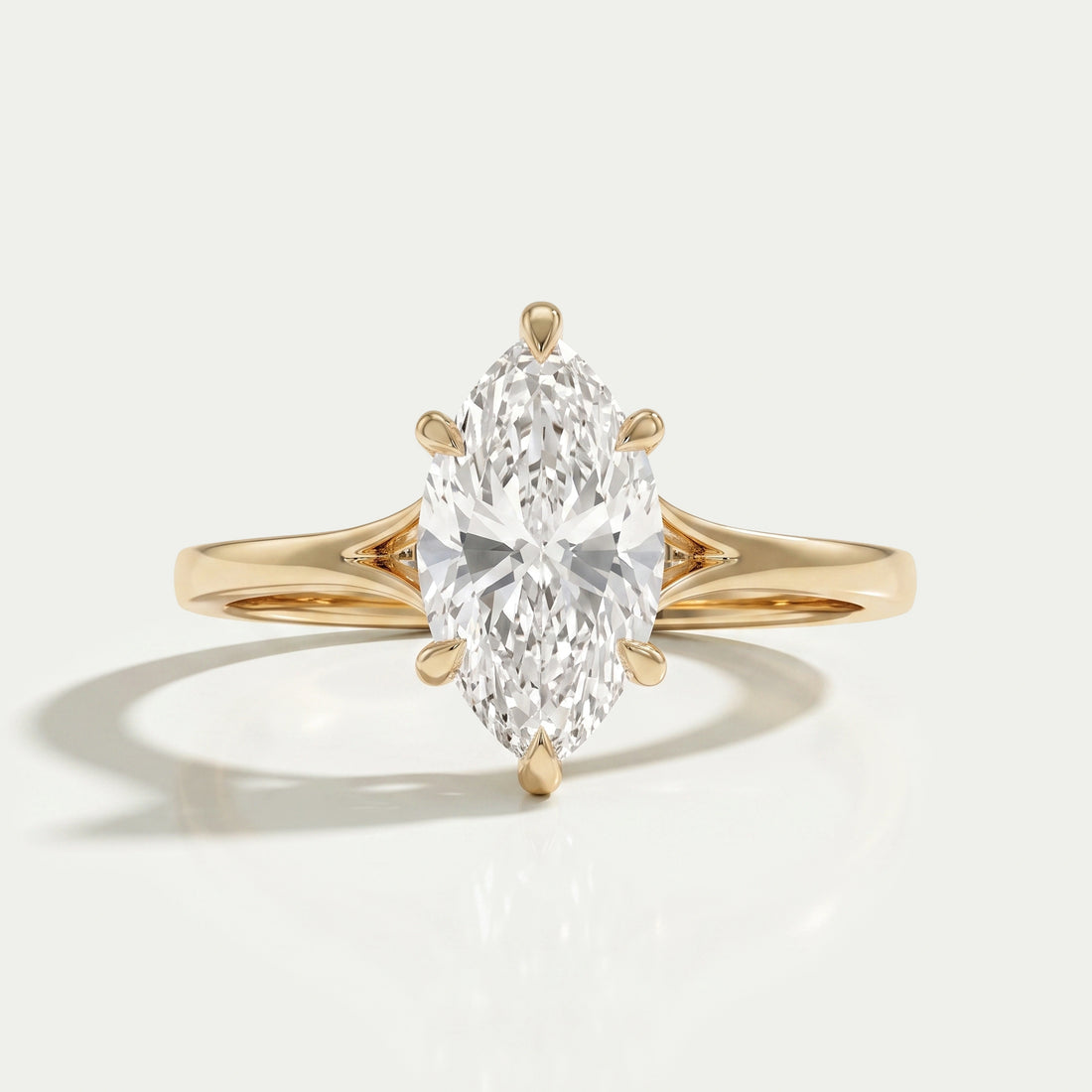 Six Prong Marquise Lab Diamond Solitaire Engagement Ring Rings