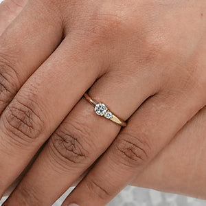 Two Stone Lab Diamond Dainty Ring