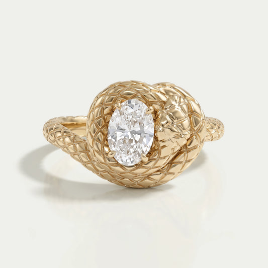 Snake Shaped Lab Diamond Anniversary Ring Rings