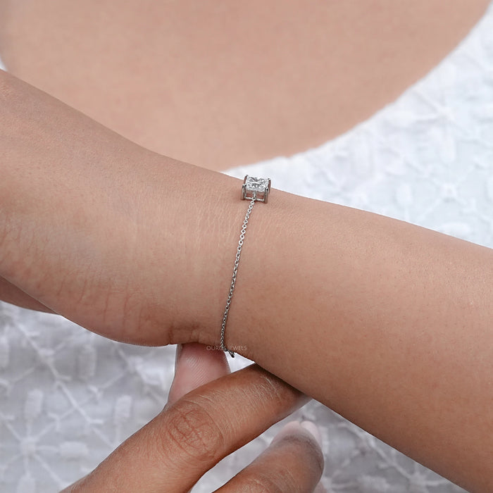 Princess Cut Lab Diamond Chain Bracelet