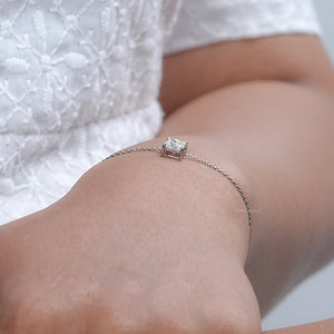 Princess Cut Lab Diamond Chain Bracelet