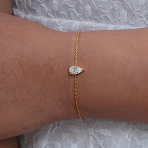 Pear Shaped Diamond Solitaire Bracelet