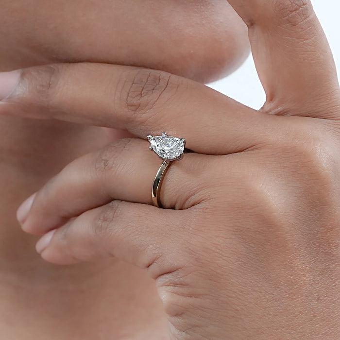 Pear Shaped Lab Created Diamond Ring