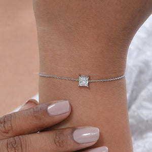 Princess Cut Lab Diamond Chain Bracelet