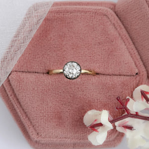 Solitaire Old European Round Diamond Ring