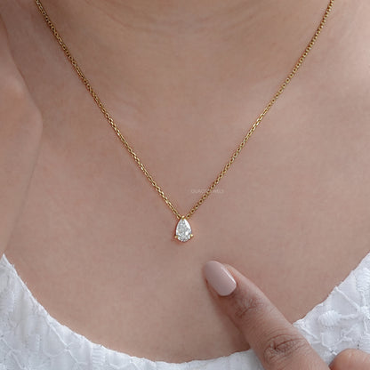 Pear Cut Lab Grown Diamond Pendant Necklaces